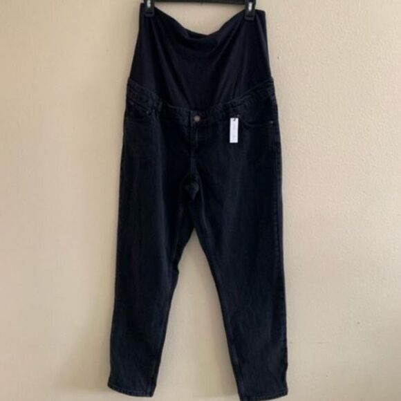 Topshop Over the Bump Mom Jeans 10 Black - Picture 2 of 8
